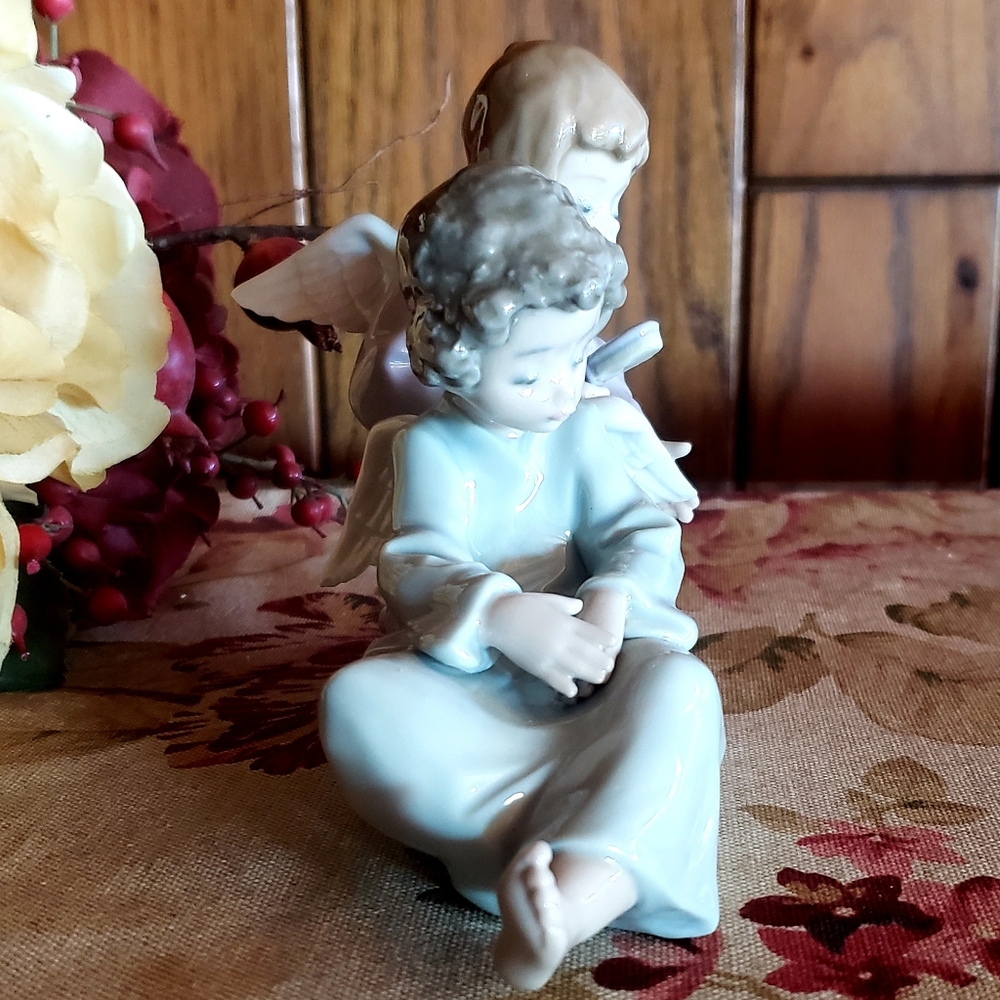 LLADRO Angels - Angelito Pienando al Compañero #5.727 - 1989 VTG - Picture 4 of 16